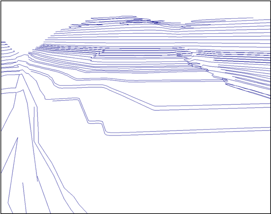 Vector line data of possible past terraces